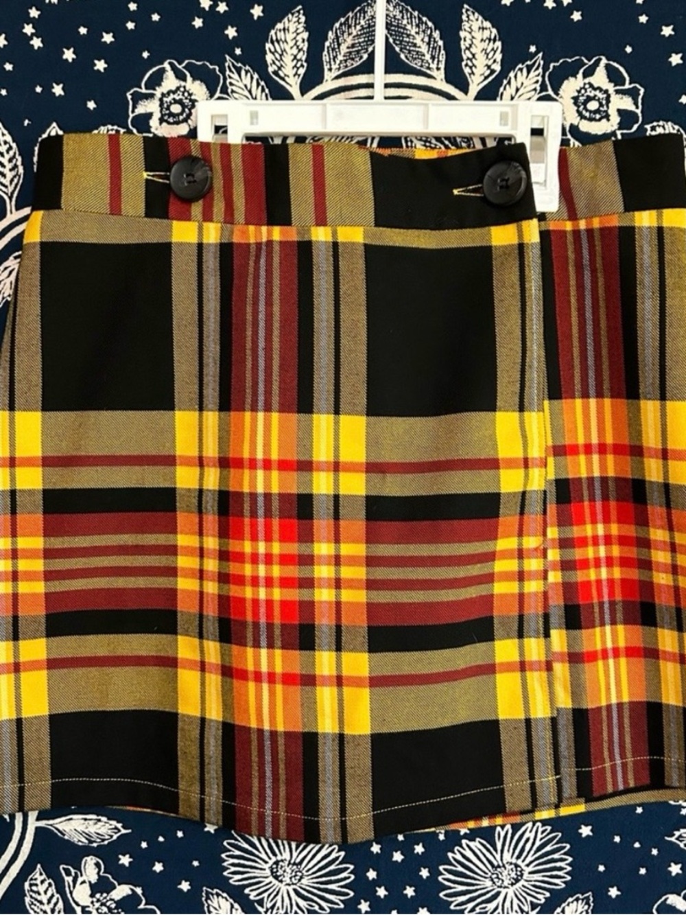 Forever 21 Yellow, Black & Red Plaid Mini Skirt